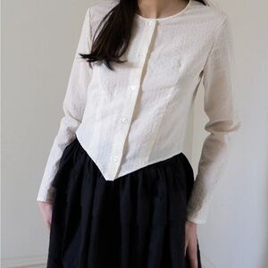 Chic White Button-Up Blouse